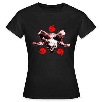 skull 666 - Frauen T-Shirt - Schwarz - Vorne - AI Model Female 172 dark (172cm)
