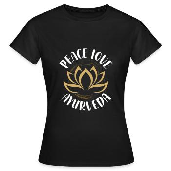Ayurveda Massagen Geschenke | Ayurweda Hinduismus - Frauen T-Shirt - Schwarz - Vorne - AI Model Female 172 dark (172cm)