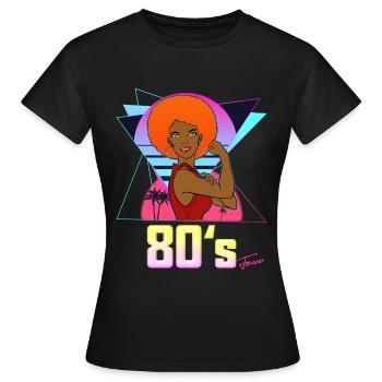 Year 80 forever Vintage Afro Women's Cup - Women's T-Shirt - black - Front - AI Model Female 172 dark (172cm)