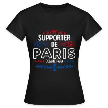 Supporter de Paris - cadeau football, foot - T-shirt Femme - noir - Devant - AI Model Female 172 dark (172cm)