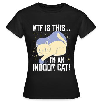 Ich bin eine Hauskatze - Frauen T-Shirt - Schwarz - Vorne - AI Model Female 172 dark (172cm)