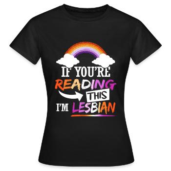 Je suis lesbienne - T-shirt Femme - noir - Devant - AI Model Female 172 dark (172cm)