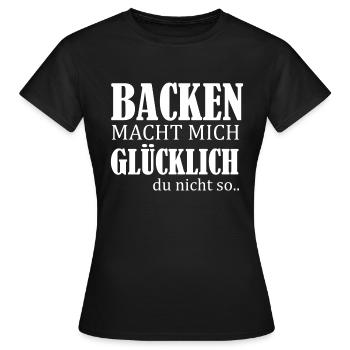 Backen - Frauen T-Shirt - Schwarz - Vorne - AI Model Female 172 dark (172cm)