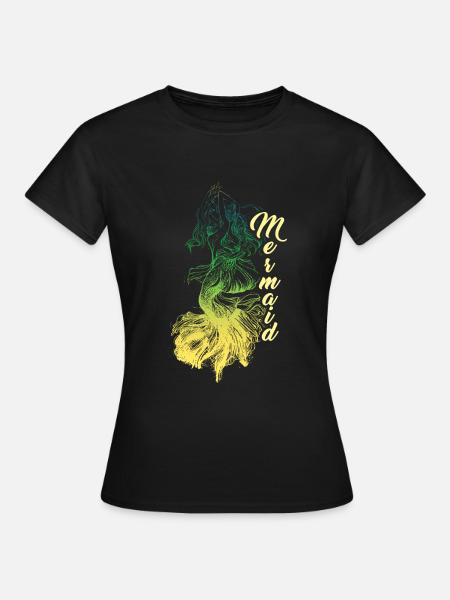 Meerjungfrau Seejungfrau Nixe Märchen - Dame-T-shirt - sort
