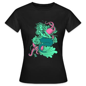 Sirène sirène sirène conte de fées - T-shirt Femme - noir - Devant - AI Model Female 172 dark (172cm)