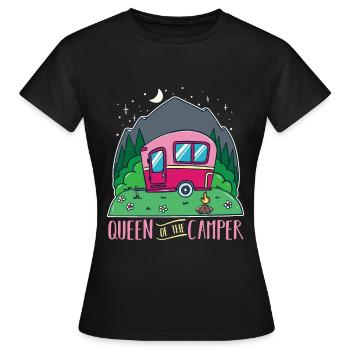 Camper Camping Wohnwagen Wohnmobile - Frauen T-Shirt - Schwarz - Vorne - AI Model Female 172 dark (172cm)