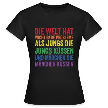 Regenbogenfahne - Frauen T-Shirt - Schwarz - Vorne - AI Model Female 172 dark (172cm)