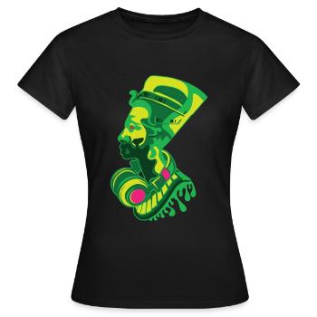 Techno Egytian Rave Festival Shirt - Frauen T-Shirt - Schwarz - Vorne - AI Model Female 172 dark (172cm)