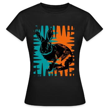 Rabbit - Frauen T-Shirt - Schwarz - Vorne - AI Model Female 172 dark (172cm)