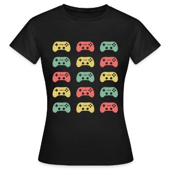 Geek Gaming Joystick - Frauen T-Shirt - Schwarz - Vorne - AI Model Female 172 dark (172cm)