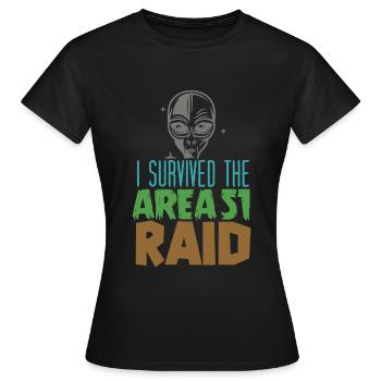 I survived the area 51 raid - Frauen T-Shirt - Schwarz - Vorne - AI Model Female 172 dark (172cm)