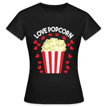 Love PopCorn - T-shirt Femme - noir - Devant - AI Model Female 172 dark (172cm)