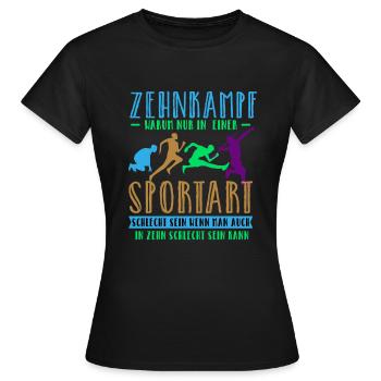 Zehnkampf - Frauen T-Shirt - Schwarz - Vorne - AI Model Female 172 dark (172cm)