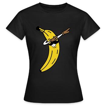 BANANA DAB MUSTACHE - T-shirt Femme - noir - Devant - AI Model Female 172 dark (172cm)
