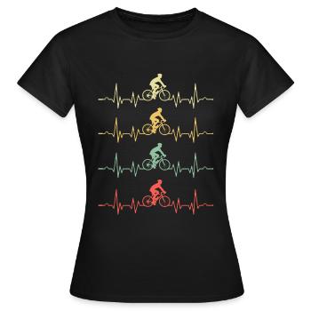 BIKE Herzfrequenz - Frauen T-Shirt - Schwarz - Vorne - AI Model Female 172 dark (172cm)