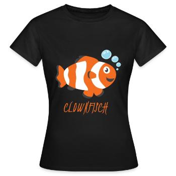 poisson clown - T-shirt Femme - noir - Devant - AI Model Female 172 dark (172cm)