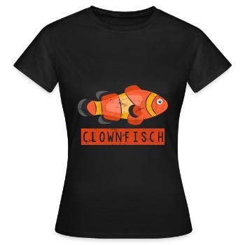 poisson clown - T-shirt Femme - noir - Devant - AI Model Female 172 dark (172cm)