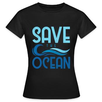 Sauver l'océan - T-shirt Femme - noir - Devant - AI Model Female 172 dark (172cm)