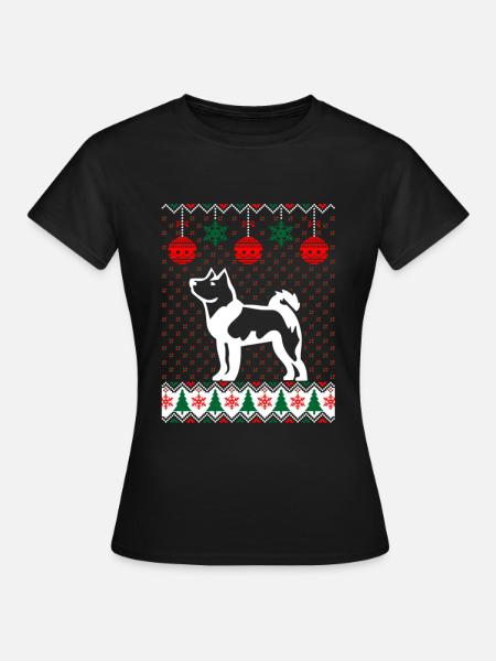 Christmas Akita dog - Women's T-Shirt - black