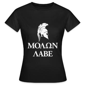 Spartiates Molon Labe - T-shirt Femme - noir - Devant - AI Model Female 172 dark (172cm)