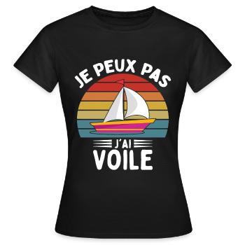 Je Peux Pas J'ai Voile - T-shirt Femme - noir - Devant - AI Model Female 172 dark (172cm)