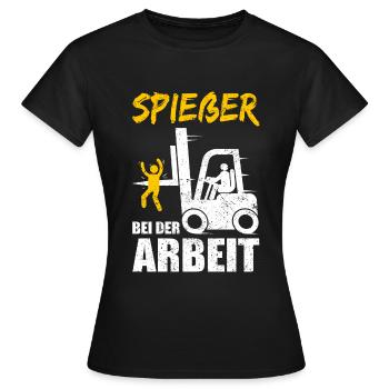 Staplerfahrer Spießer Gabelstapler Lustig - Frauen T-Shirt - Schwarz - Vorne - AI Model Female 172 dark (172cm)
