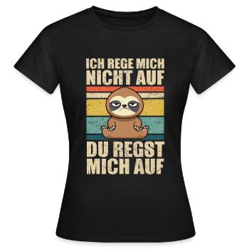Paresseux je ne m’énerve pas - T-shirt Femme - noir - Devant - AI Model Female 172 dark (172cm)
