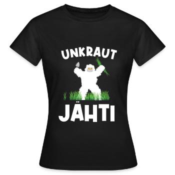Unkraut Jähti Yeti - Frauen T-Shirt - Schwarz - Vorne - AI Model Female 172 dark (172cm)