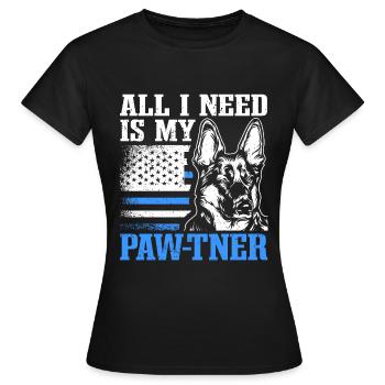 Policier Chien Policier - T-shirt Femme - noir - Devant - AI Model Female 172 dark (172cm)