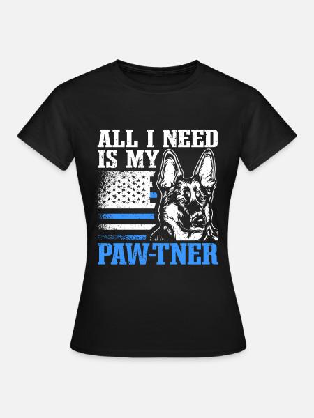 Polizist Polizeihund - Frauen T-Shirt - Schwarz