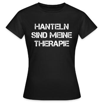 Hanteln Sind Meine Therapie - Frauen T-Shirt - Schwarz - Vorne - AI Model Female 172 dark (172cm)