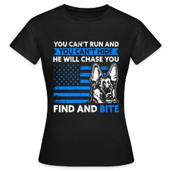 Police Berger Chien Policier - T-shirt Femme - noir - Devant - AI Model Female 172 dark (172cm)