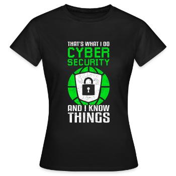 Cybersicherheit Lustig Datenschutz - Frauen T-Shirt - Schwarz - Vorne - AI Model Female 172 dark (172cm)