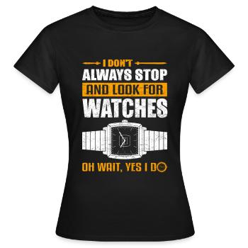 Wristwatch Watch Collector Watch Watch - Women's T-Shirt - black - Front - AI Model Female 172 dark (172cm)