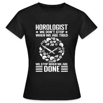 Uhrmacher Uhr Uhrwerk - Frauen T-Shirt - Schwarz - Vorne - AI Model Female 172 dark (172cm)
