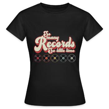 Disque Vinyle Rétro - T-shirt Femme - noir - Devant - AI Model Female 172 dark (172cm)