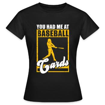 Baseball Karten Sammlung - Frauen T-Shirt - Schwarz - Vorne - AI Model Female 172 dark (172cm)