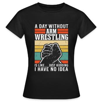 Bras de fer Entraînement Bras de fer Bras de fer - T-shirt Femme - noir - Devant - AI Model Female 172 dark (172cm)