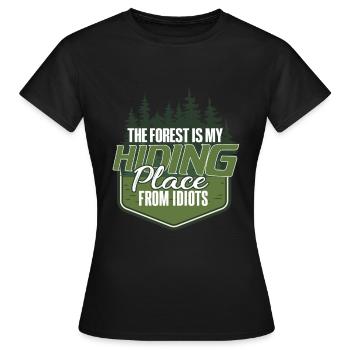 Lustiger Wanderer Förster Spruch - Frauen T-Shirt - Schwarz - Vorne - AI Model Female 172 dark (172cm)