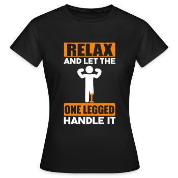 Leg Prosthesis Funny Leg Amputation - Women's T-Shirt - black - Front - AI Model Female 172 dark (172cm)