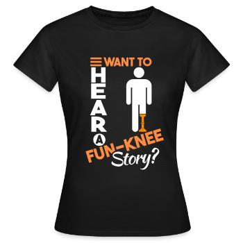 Leg prosthesis Leg prosthesis amputation - Women's T-Shirt - black - Front - AI Model Female 172 dark (172cm)