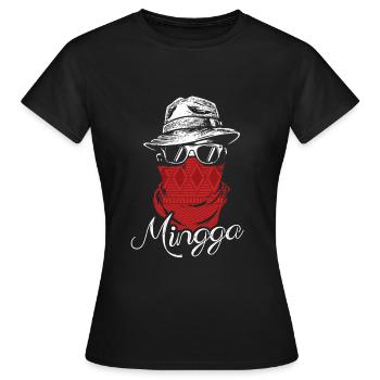 Mingga Munich Munich Slogan Design - T-shirt Femme - noir - Devant - AI Model Female 172 dark (172cm)