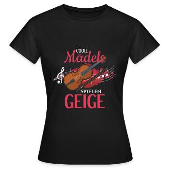 Coole Mädels spielen Geige - Frauen T-Shirt - Schwarz - Vorne - AI Model Female 172 dark (172cm)