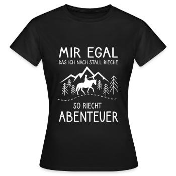Mir egal das ich nach Pferd rieche - Frauen T-Shirt - Schwarz - Vorne - AI Model Female 172 dark (172cm)