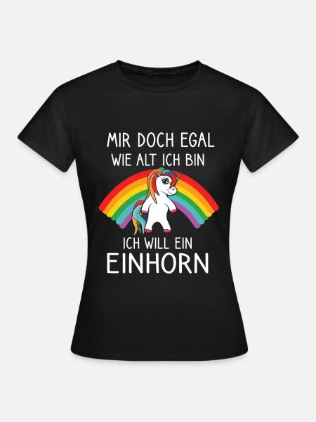 Ist Mir Doch Egal lustige Sprüche mit Einhorn - Frauen T-Shirt - Schwarz