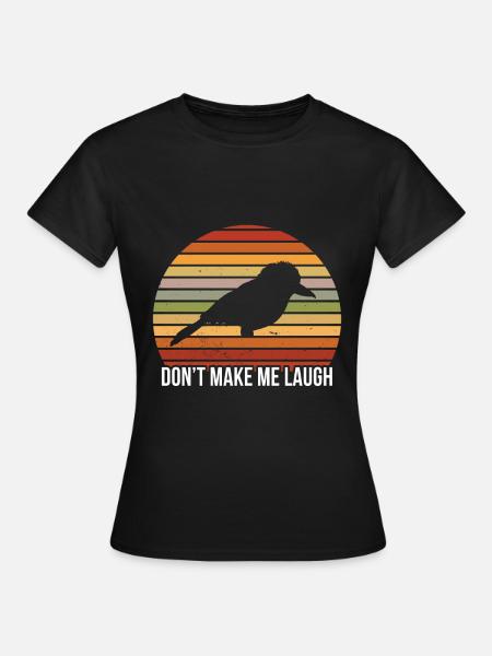 Witzige Kookaburra Vogel Illustration - Frauen T-Shirt - Schwarz