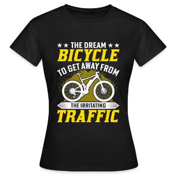 Das Traumfahrrad Um Dem Verkehr Zu Entkommen - Frauen T-Shirt - Schwarz - Vorne - AI Model Female 172 dark (172cm)