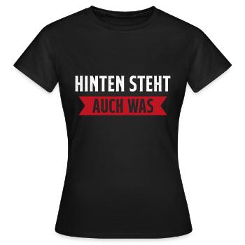 Hinten steht auch was - Frauen T-Shirt - Schwarz - Vorne - AI Model Female 172 dark (172cm)