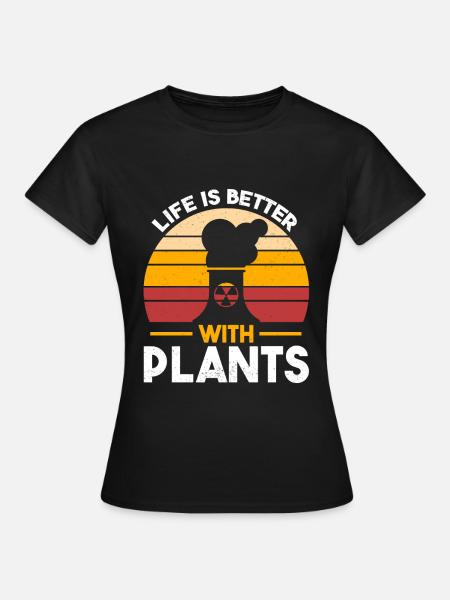 Atomkraftwerk Nuklear Radioaktiv Kernenergie - Frauen T-Shirt - Schwarz