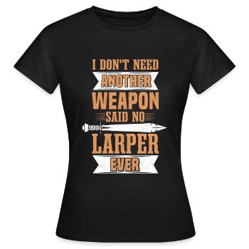 Jeu de rôle LARP Fantasy Larping arme en mousse - T-shirt Femme - noir - Devant - AI Model Female 172 dark (172cm)